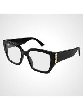 New GUCCI Eyeglasses 53-18-140 Black Square Full Rim Metal Logo Womens Rx-able Amazon.com: Gucci Square Eyeglasses GG0038ON 001 Black 54mm  main image 4